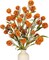6-Pack Rustic Fall Floral Picks – 17-Inch Faux Autumn Branches with Craspedia Billy Balls for Vase, Table Centerpieces, Boho Indoor Fall Décor (Orange)